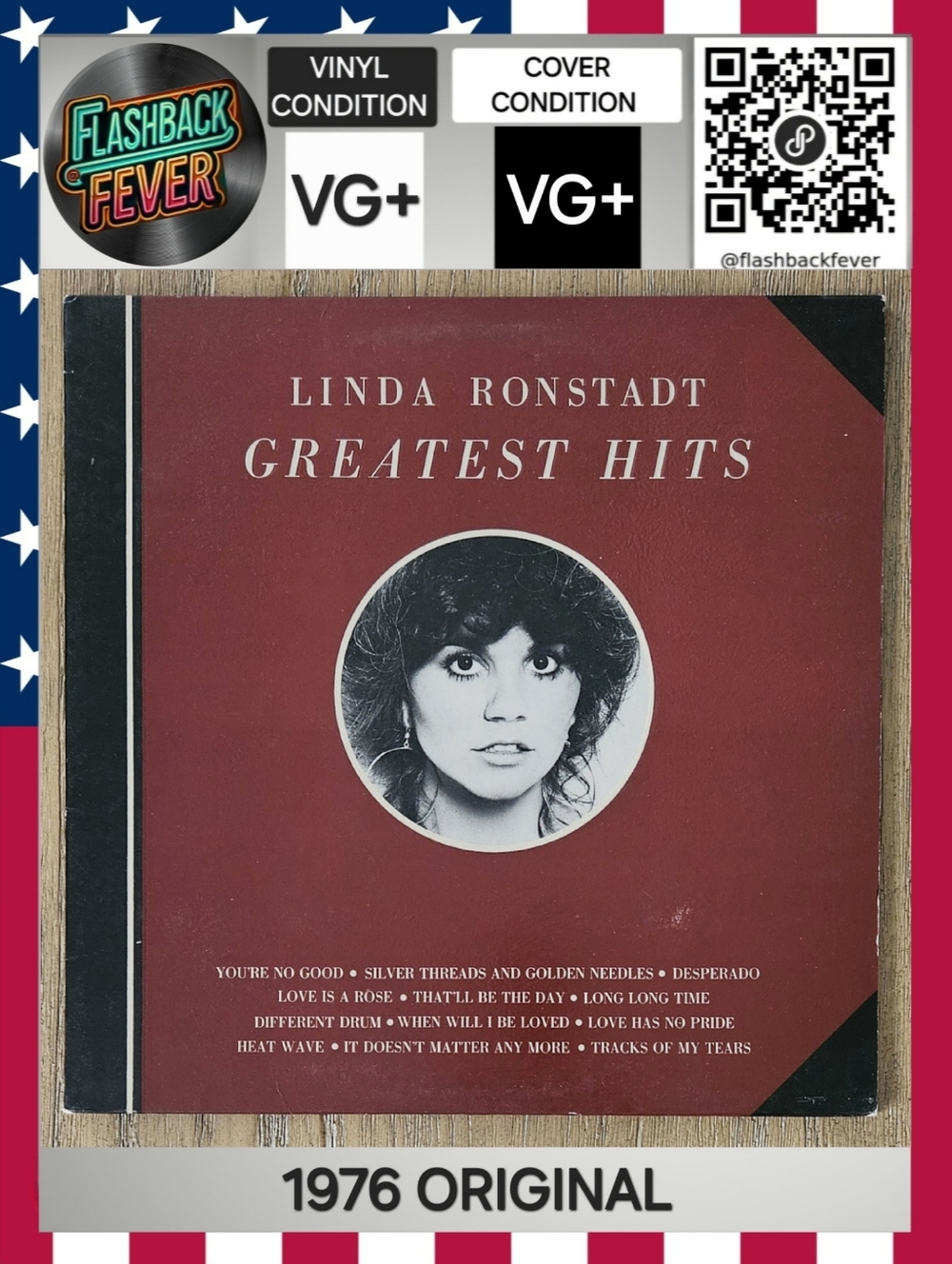 LINDA RONSTADT•Greatest Hits•1976 US (#7E-1092) Santa Maria Pressing